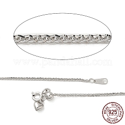 Anti-Tarnish Rhodium Plated 925 Sterling Silver Wheat Chains Necklace for Women&nbsp;STER-I021-02C-P