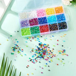 2250Pcs 15 Colors Bicone AB Color Plated Eco-Friendly Transparent Acrylic Beads&nbsp;TACR-TA0001-51