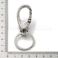 Tibetan Style 316 Surgical Stainless Steel Fittings with 304 Stainless Steel Key Ring&nbsp;FIND-Q101-09AS-03