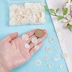 210Pcs 4 Styles Natural Capiz Shell Pendants&nbsp;SHEL-NB0001-67