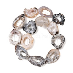 Natural Druzy Agate Slice Beads Strands&nbsp;G-K381-A02