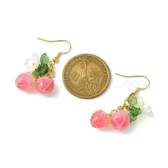 Handmade Flower Epoxy Resin & ABS Plastic Imitation Pearl Dangle Earrings&nbsp;EJEW-TA00470