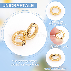3Pcs Ion Plating(IP) 304 Stainless Steel Spring Gate Rings&nbsp;STAS-UN0059-42