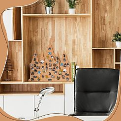 Castle Shaped MDF & Cork Wall Mounted Brooch Organizer Display Boards with Iron Hooks&nbsp;AJEW-WH0609-123B