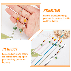 6Pcs 6 Colors Cell Phone Strap Imitation Jade Lotus Seed Pod Pendant&nbsp;HJEW-OC0001-28