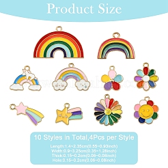 40Pcs 10 Styles Alloy Enamel Pendants&nbsp;ENAM-YW0005-54