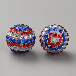 Independence Day Theme Resin Rhinestone Beads&nbsp;RB-WH0003-08E