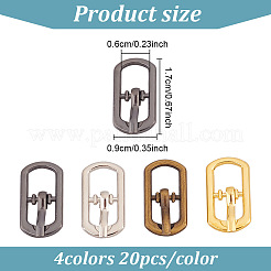 80Pcs 4 Colors Zinc Alloy Smooth Buckles&nbsp;FIND-GO0002-40
