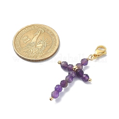 Cross Natural Gemstone Pendant Decoraiton&nbsp;HJEW-JM00988
