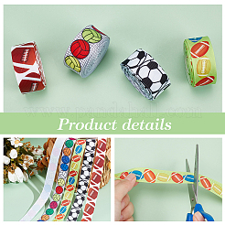 20M 4 Styles Polyester Sport Ball Print Grosgrain Ribbons&nbsp;OCOR-PH0003-97