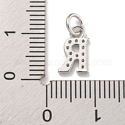 Initial Letter Brass with Cubic Zirconia Charms&nbsp;KK-Q814-26R-P