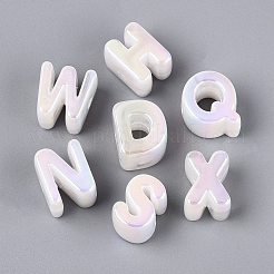 UV Plating Opaque Rainbow Iridescent Acrylic Beads&nbsp;OACR-P010-23B