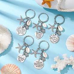 Tibetan Style Alloy with Natural Shell Keychain&nbsp;KEYC-JKC00929