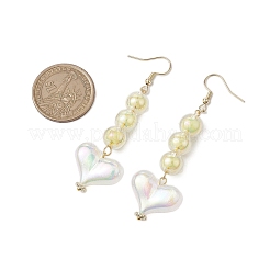 Round & Heart Acrylic Beads Bracelet & Dangle Earring Set&nbsp;SJEW-JS01301