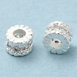 Rack Plating Brass Micro Pave Cubic Zirconia Beads&nbsp;KK-A186-03A-S