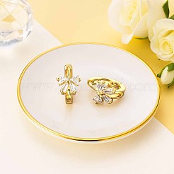 2 Pairs 2 Colors Brass Crystal Rhinestone Hoop Earrings for Women&nbsp;EJEW-GO0003-34