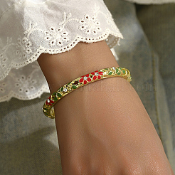 Enamel Flower Bangle with Rhinestone&nbsp;PF4009-1