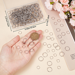 400Pcs 4 Styles 304 Stainless Steel Open Jump Rings&nbsp;STAS-BBC0002-90