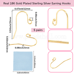 5 Pairs 925 Sterling Silver Earring Hooks&nbsp;STER-BBC0009-81