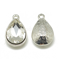 Alloy Glass Charms&nbsp;PALLOY-T028-7x10mm-01