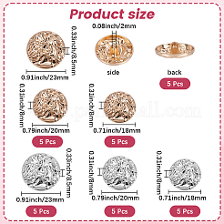 30Pcs 6 Colors Alloy Buttons&nbsp;DIY-CY0001-18