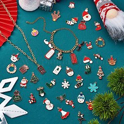 40Pcs Christmas Alloy Enamel Pendants&nbsp;JX268A