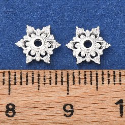 925 Sterling Silver Cubic Zirconia Bead Caps&nbsp;STER-A047-06S