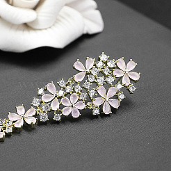 Flower Brass Cubic Zirconia Dangle Stud Earrings&nbsp;FS-WGE140E-01