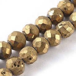 Electroplate Natural Druzy Geode Quartz Crystal Beads Strands&nbsp;G-I250-05C