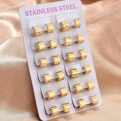 201 Stainless Steel Wide Huggie Hoop Earrings&nbsp;EJEW-D354-17G