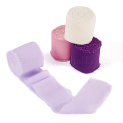 4 Rolls 4 Colors Frayed Polyester Ribbon&nbsp;OCOR-TA0002-87A