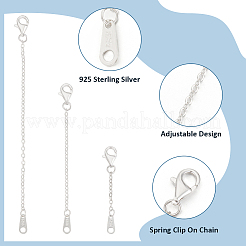 925 Sterling Silver Chain Extender Sets&nbsp;STER-BC0002-58