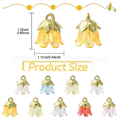 20Pcs Acrylic Flower Charms&nbsp;TACR-YW0003-18A