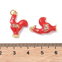 Brass Micro Pave Clear Cubic Zirconia Pendants&nbsp;KK-P349-08G
