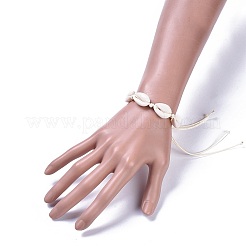 Adjustable Cowrie Shell Braided Bead Bracelets&nbsp;X-BJEW-JB04278
