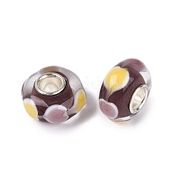 Handmade Lampwork & Brass Core European Beads&nbsp;LAMP-N044-04S-03