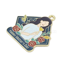 Mother's Day Alloy Enamel Pendants&nbsp;PALLOY-V001-02F