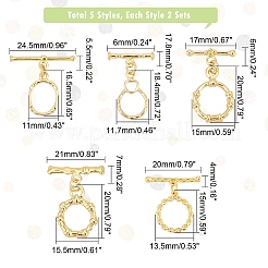 10Set 5 Style Brass Toggle Clasps&nbsp;KK-PH0002-80