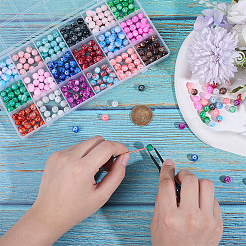 360Pcs 18 Colors Drawbench Glass Round Beads&nbsp;GLAD-SC0001-01