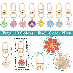 20Pcs 10 Colors Alloy Enamel Pendant Decorations&nbsp;HJEW-SC0002-84
