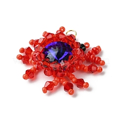 Glass Seed Beaded Crab Pendants&nbsp;PALLOY-CJ00128
