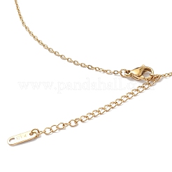 304 Stainless Steel Rectangle Pendant Necklace with Box Chains for Women&nbsp;NJEW-I123-02A