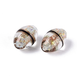 Two Tone Color Handmade Foil Glass Beads&nbsp;FOIL-Q001-01F