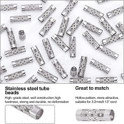 100Pcs 304 Stainless Steel Tube Beads&nbsp;STAS-UN0026-30