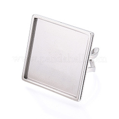 304 Stainless Steel Open Cuff Ring Components&nbsp;STAS-S080-041I-P