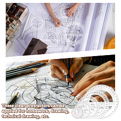 5Pcs 5 Styles Plastic 360 Degree Protractor Ruler&nbsp;AJEW-OC0015-47