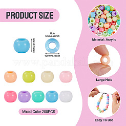 200Pcs Opaque Acrylic European Beads&nbsp;SACR-TA0001-58