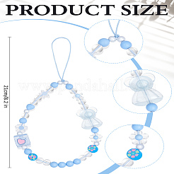 1Pc Acrylic Nylon Rope Phone Hand Strap Chains&nbsp;HJEW-LP0002-10