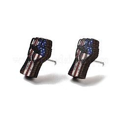 Independence Day Wood Stud Earrings&nbsp;EJEW-D108-01G