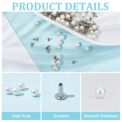100 Sets ABS Plastic Imitation Pearl Rivet Studs&nbsp;KY-GF0001-25